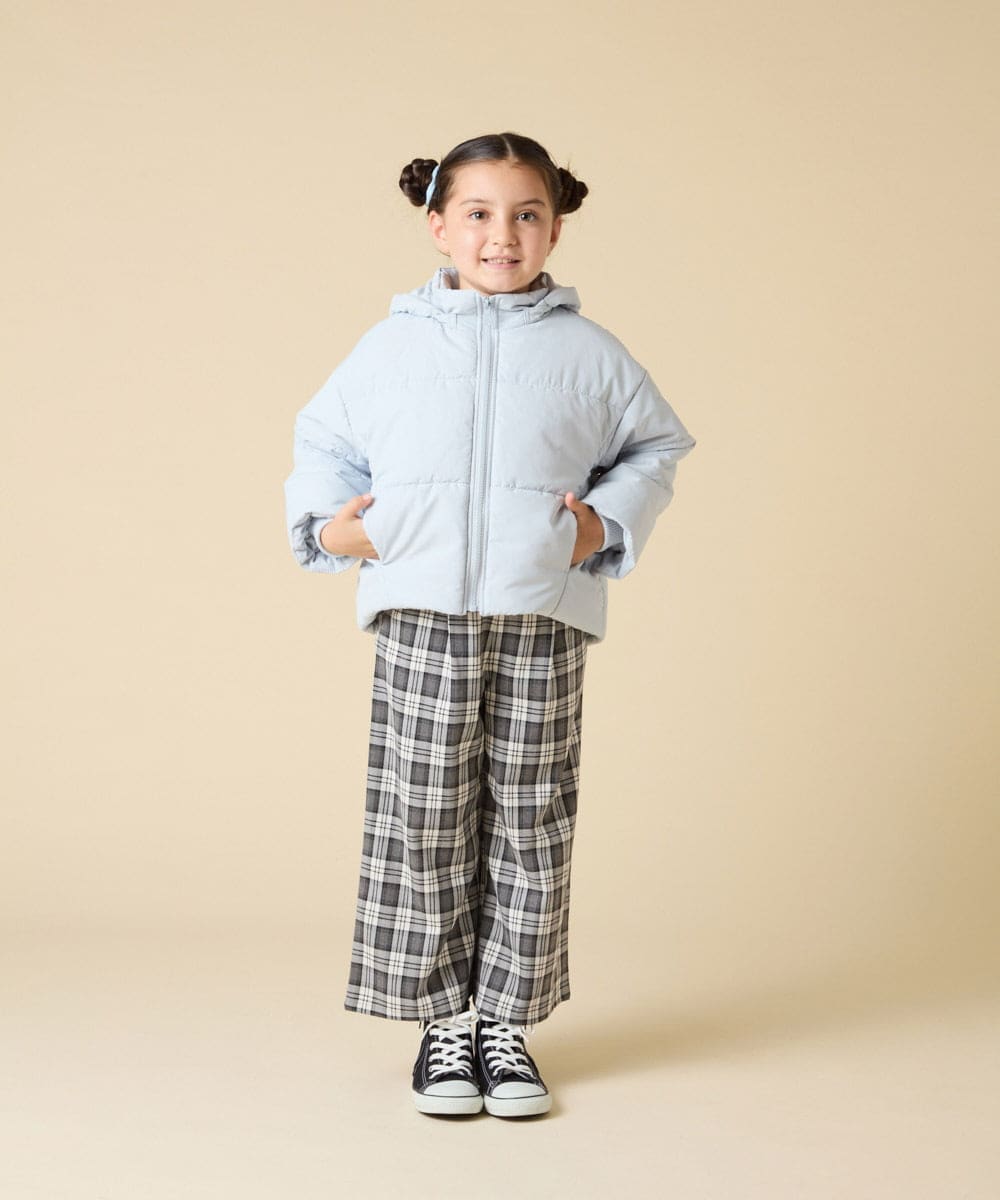 KJJAD02069 a.v.v KIDS(アー・ヴェ・ヴェ) [100-160]【フード取り外し可能/お家で洗える】中綿ショートブルゾン ピンク
