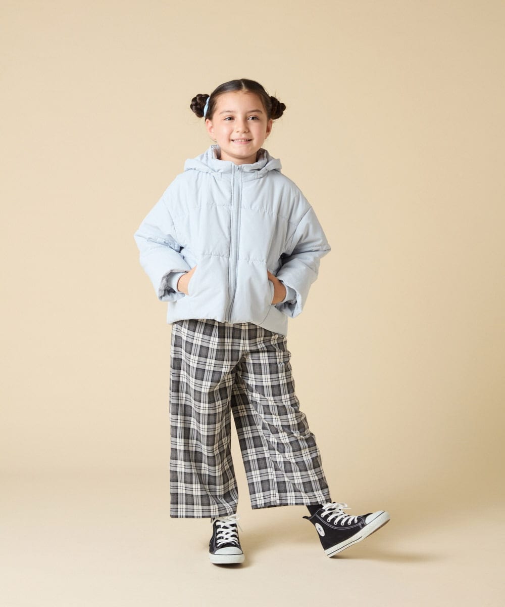 KJJAD02069 a.v.v KIDS(アー・ヴェ・ヴェ) [100-160]【フード取り外し可能/お家で洗える】中綿ショートブルゾン ピンク