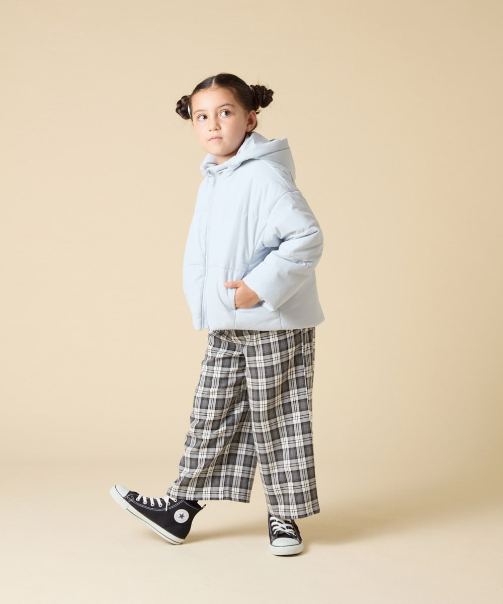KJJAD02069 a.v.v KIDS(アー・ヴェ・ヴェ) [100-160]【フード取り外し可能/お家で洗える】中綿ショートブルゾン ピンク