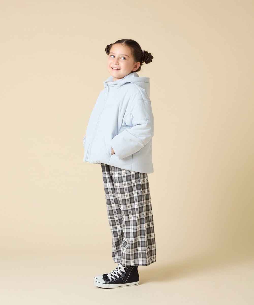 KJJAD02069 a.v.v KIDS(アー・ヴェ・ヴェ) [100-160]【フード取り外し可能/お家で洗える】中綿ショートブルゾン ピンク