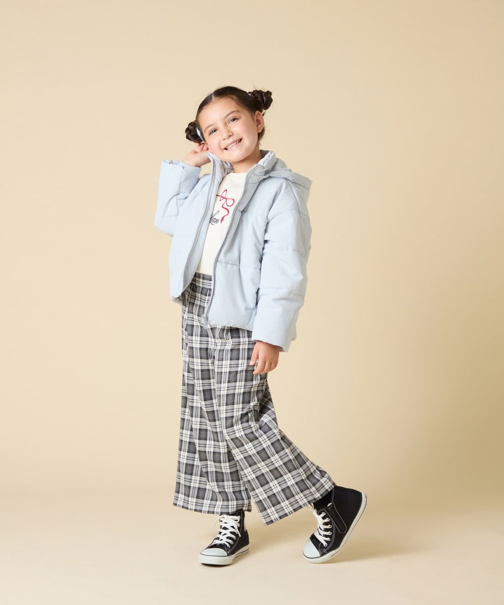 KJJAD02069 a.v.v KIDS(アー・ヴェ・ヴェ) [100-160]【フード取り外し可能/お家で洗える】中綿ショートブルゾン ピンク