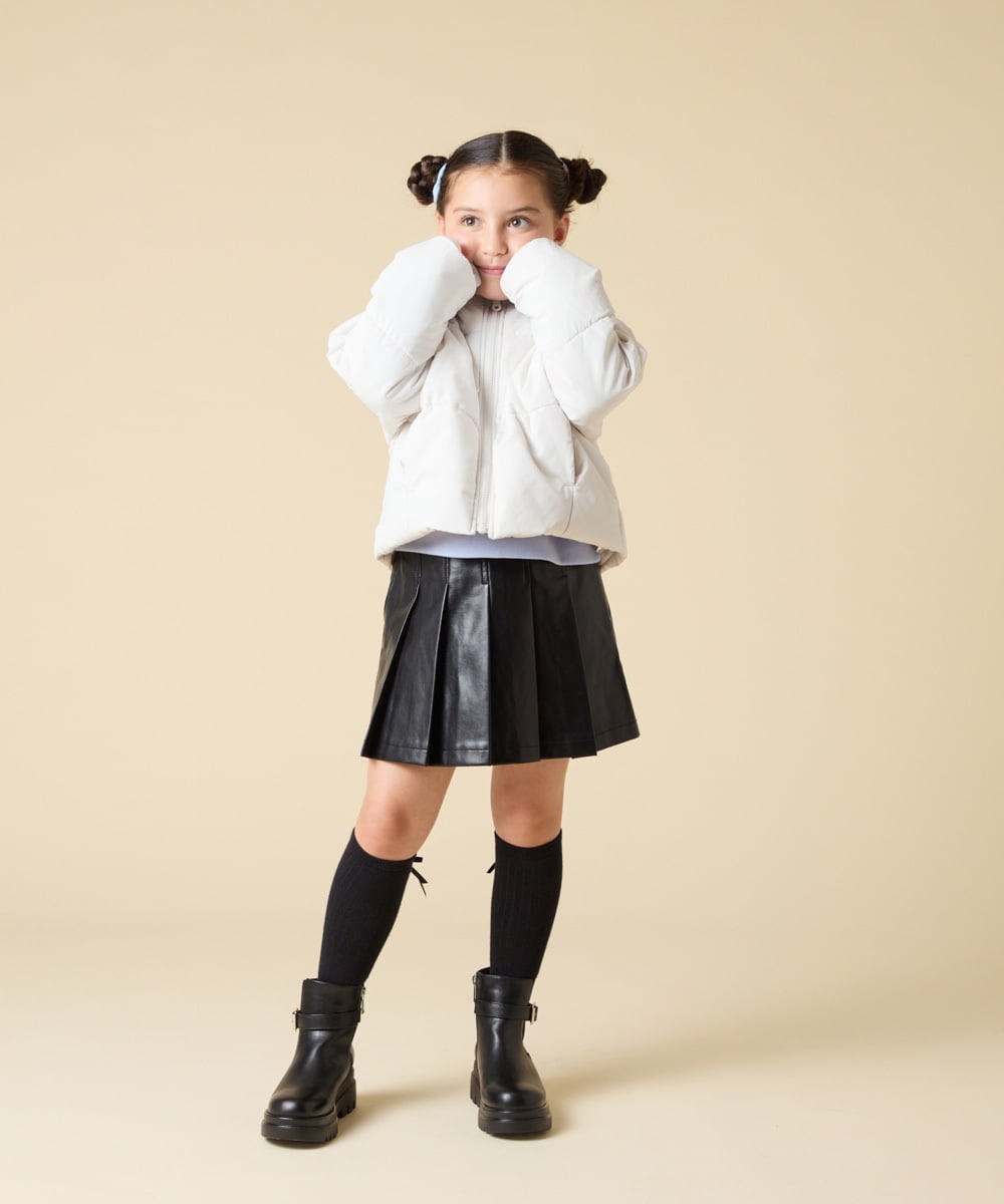 KJJAD02069 a.v.v KIDS(アー・ヴェ・ヴェ) [100-160]【フード取り外し可能/お家で洗える】中綿ショートブルゾン ピンク