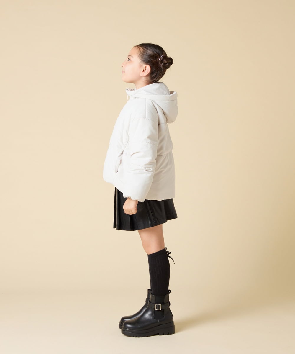 KJJAD02069 a.v.v KIDS(アー・ヴェ・ヴェ) [100-160]【フード取り外し可能/お家で洗える】中綿ショートブルゾン ピンク