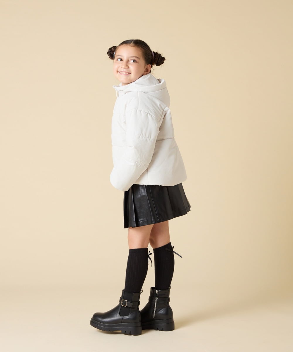 KJJAD02069 a.v.v KIDS(アー・ヴェ・ヴェ) [100-160]【フード取り外し可能/お家で洗える】中綿ショートブルゾン ピンク