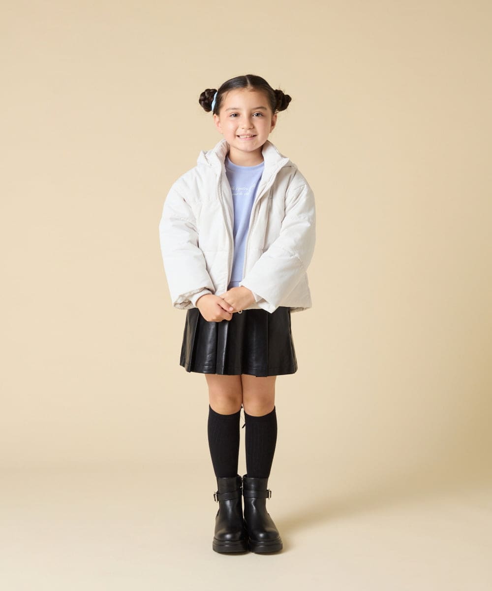 KJJAD02069 a.v.v KIDS(アー・ヴェ・ヴェ) [100-160]【フード取り外し可能/お家で洗える】中綿ショートブルゾン ピンク
