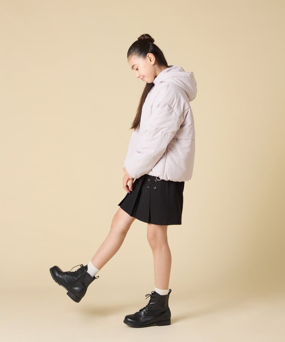 KJJAD02069 a.v.v KIDS(アー・ヴェ・ヴェ) [100-160]【フード取り外し可能/お家で洗える】中綿ショートブルゾン ピンク