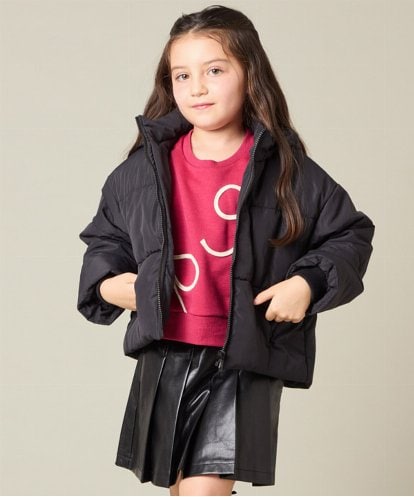 KJJAD02069 a.v.v KIDS [100-160]【フード取り外し可能/お家で洗える】中綿ショートブルゾン