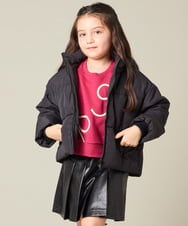 KJJAD02069 a.v.v KIDS(アー・ヴェ・ヴェ) [100-160]【フード取り外し可能/お家で洗える】中綿ショートブルゾン ブラック