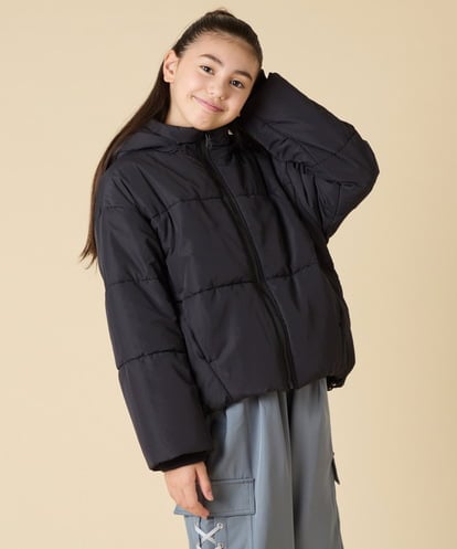KJJAD02069 a.v.v KIDS [100-160]【フード取り外し可能/お家で洗える】中綿ショートブルゾン