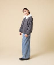 KJJAD03079 a.v.v KIDS(アー・ヴェ・ヴェ) [130-160]【お家で洗える】衿付きキルトボアジャケット アイボリー