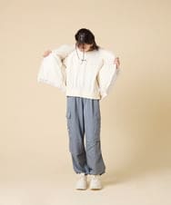 KJJAD03079 a.v.v KIDS(アー・ヴェ・ヴェ) [130-160]【お家で洗える】衿付きキルトボアジャケット アイボリー