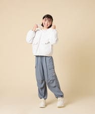KJJAD03079 a.v.v KIDS(アー・ヴェ・ヴェ) [130-160]【お家で洗える】衿付きキルトボアジャケット アイボリー