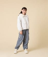 KJJAD03079 a.v.v KIDS(アー・ヴェ・ヴェ) [130-160]【お家で洗える】衿付きキルトボアジャケット アイボリー