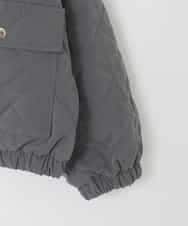 KJJAD03079 a.v.v KIDS(アー・ヴェ・ヴェ) [130-160]【お家で洗える】衿付きキルトボアジャケット ダークグレー