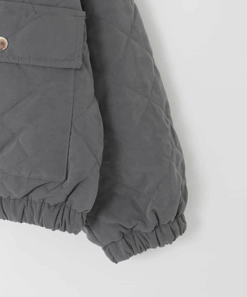 KJJAD03079 a.v.v KIDS(アー・ヴェ・ヴェ) [130-160]【お家で洗える】衿付きキルトボアジャケット ダークグレー