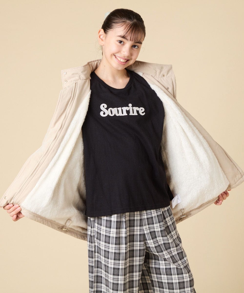 KJJAD04069 a.v.v KIDS(アー・ヴェ・ヴェ) [120-160]【フード取り外し可能/お家で洗える】裏ボアマウンテンパーカー ライトブルー