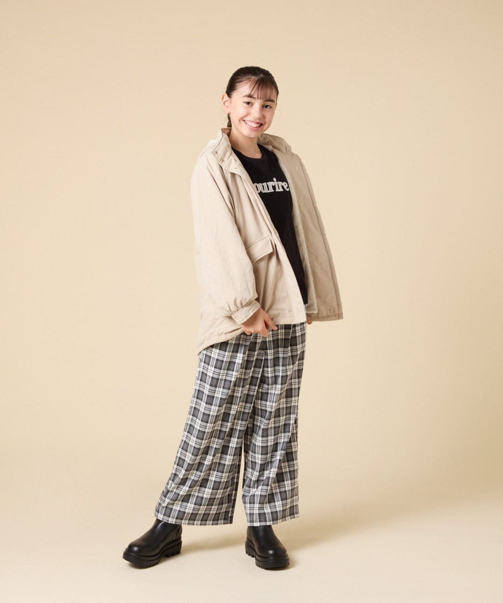 KJJAD04069 a.v.v KIDS(アー・ヴェ・ヴェ) [120-160]【フード取り外し可能/お家で洗える】裏ボアマウンテンパーカー ライトブルー