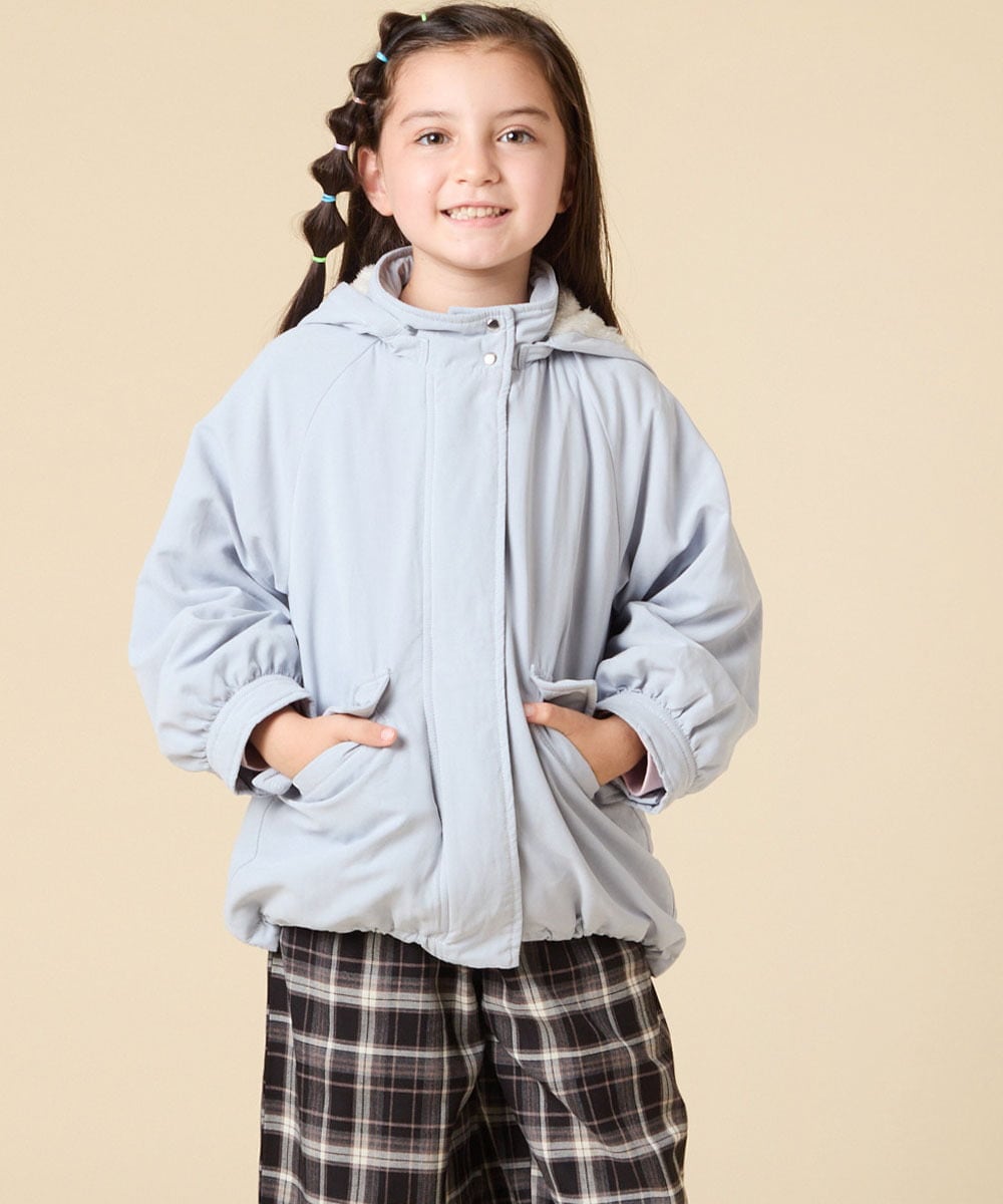 KJJAD04069 a.v.v KIDS(アー・ヴェ・ヴェ) [120-160]【フード取り外し可能/お家で洗える】裏ボアマウンテンパーカー ライトブルー