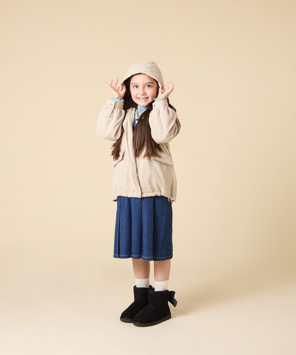 KJJAD04069 a.v.v KIDS(アー・ヴェ・ヴェ) [120-160]【フード取り外し可能/お家で洗える】裏ボアマウンテンパーカー ライトブルー