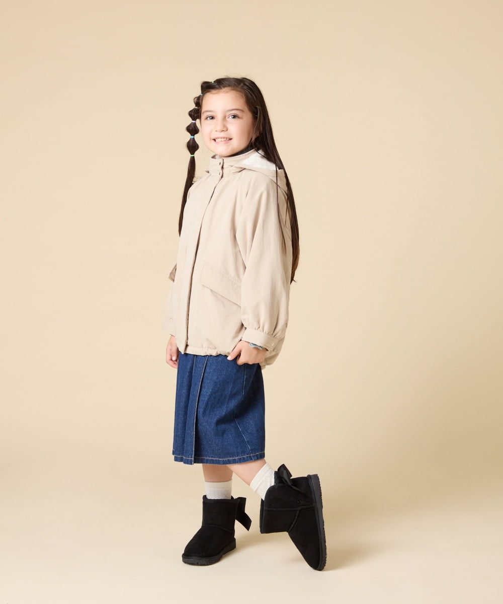 KJJAD04069 a.v.v KIDS(アー・ヴェ・ヴェ) [120-160]【フード取り外し可能/お家で洗える】裏ボアマウンテンパーカー ライトブルー