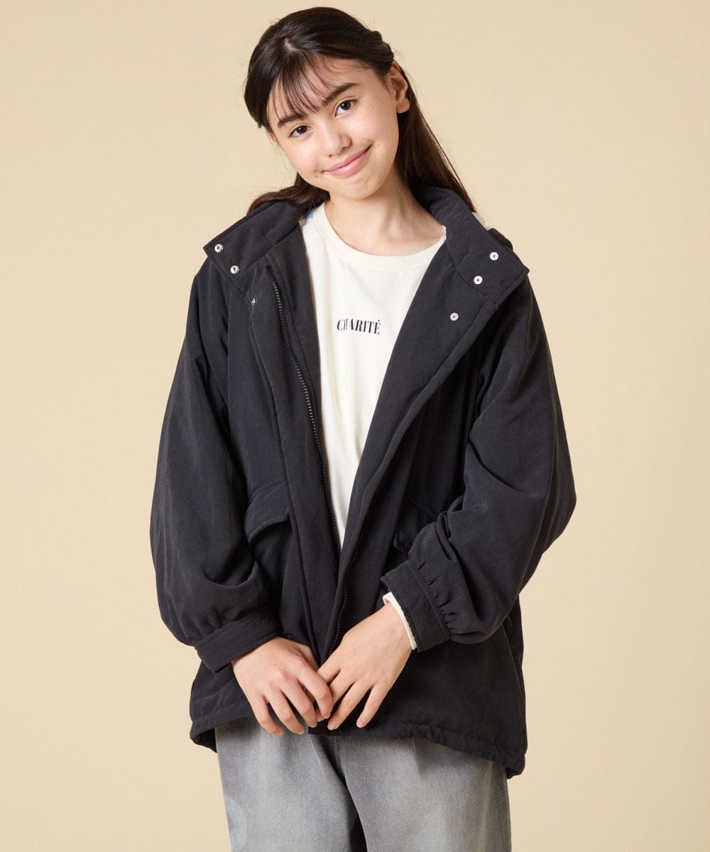 KJJAD04069 a.v.v KIDS(アー・ヴェ・ヴェ) [120-160]【フード取り外し可能/お家で洗える】裏ボアマウンテンパーカー ライトブルー