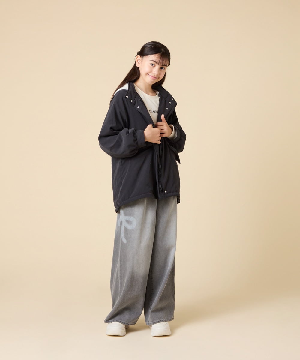 KJJAD04069 a.v.v KIDS(アー・ヴェ・ヴェ) [120-160]【フード取り外し可能/お家で洗える】裏ボアマウンテンパーカー ライトブルー