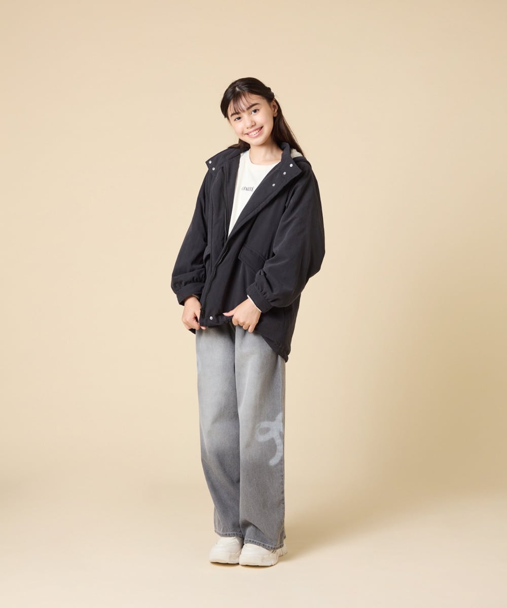 KJJAD04069 a.v.v KIDS(アー・ヴェ・ヴェ) [120-160]【フード取り外し可能/お家で洗える】裏ボアマウンテンパーカー ライトブルー