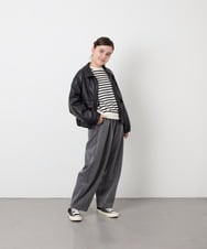 KJJAG02089 a.v.v KIDS(アー・ヴェ・ヴェ) [130-160]【手洗い可/フード取り外し可】フェイクレザーブルゾン ブラック