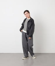 KJJAG02089 a.v.v KIDS(アー・ヴェ・ヴェ) [130-160]【手洗い可/フード取り外し可】フェイクレザーブルゾン ブラック