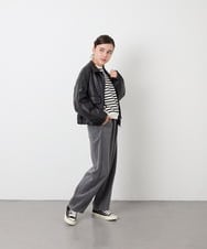 KJJAG02089 a.v.v KIDS(アー・ヴェ・ヴェ) [130-160]【手洗い可/フード取り外し可】フェイクレザーブルゾン ブラック
