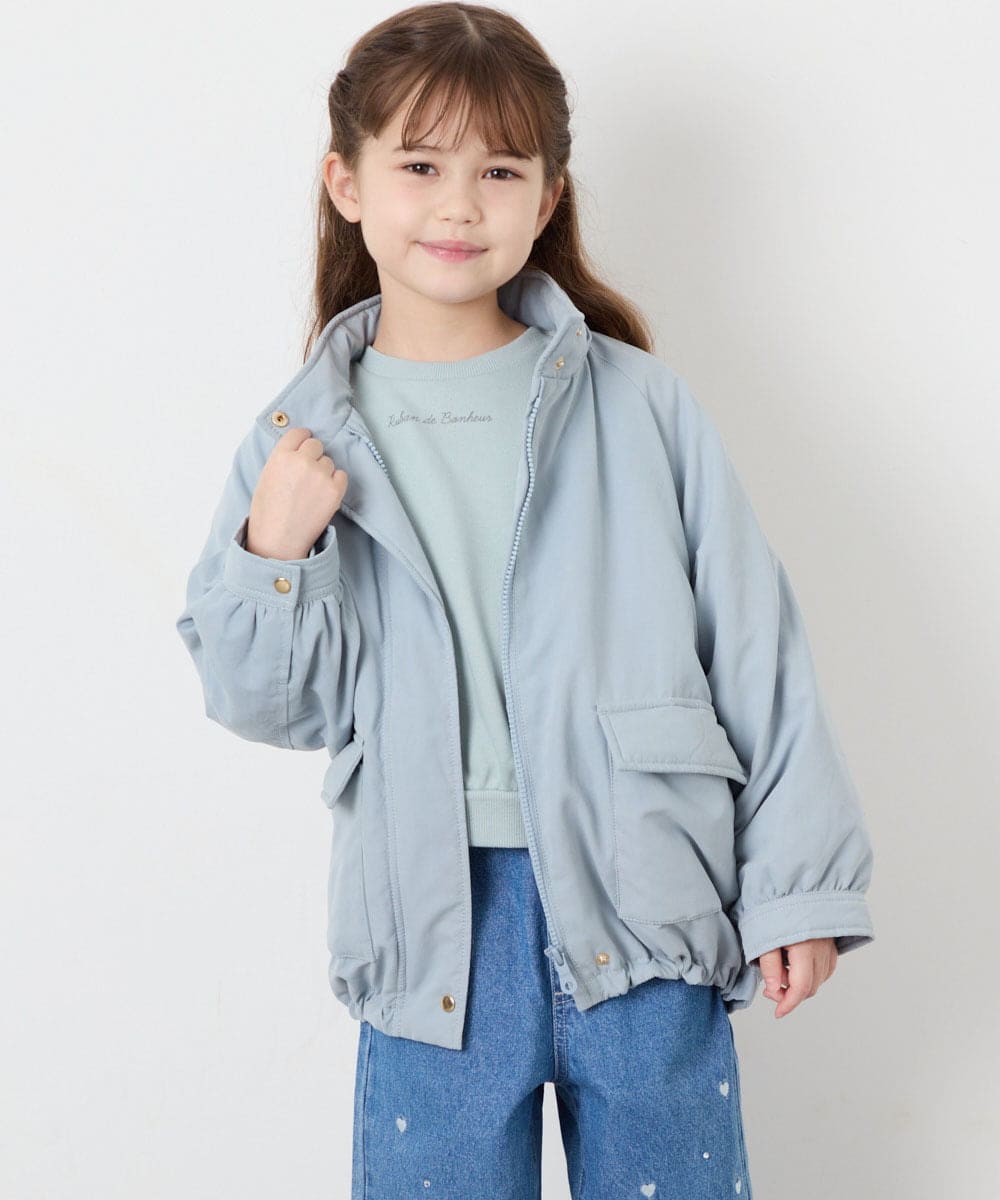 KJJAG45069 a.v.v KIDS(アー・ヴェ・ヴェ) [120-160]【手洗い可/フード取り外し可】裏ボアブルゾン ライトブルー