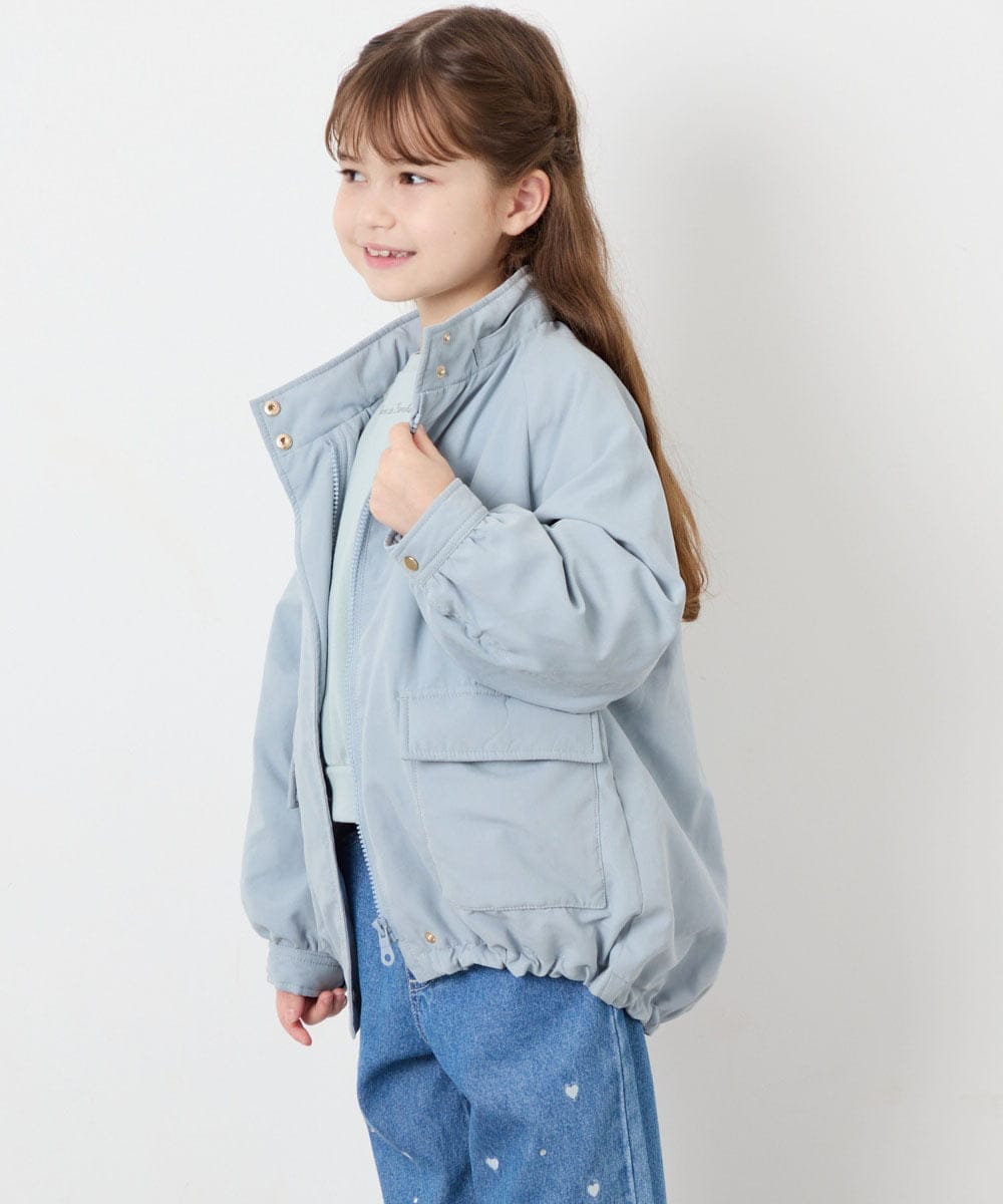 KJJAG45069 a.v.v KIDS(アー・ヴェ・ヴェ) [120-160]【手洗い可/フード取り外し可】裏ボアブルゾン ライトブルー