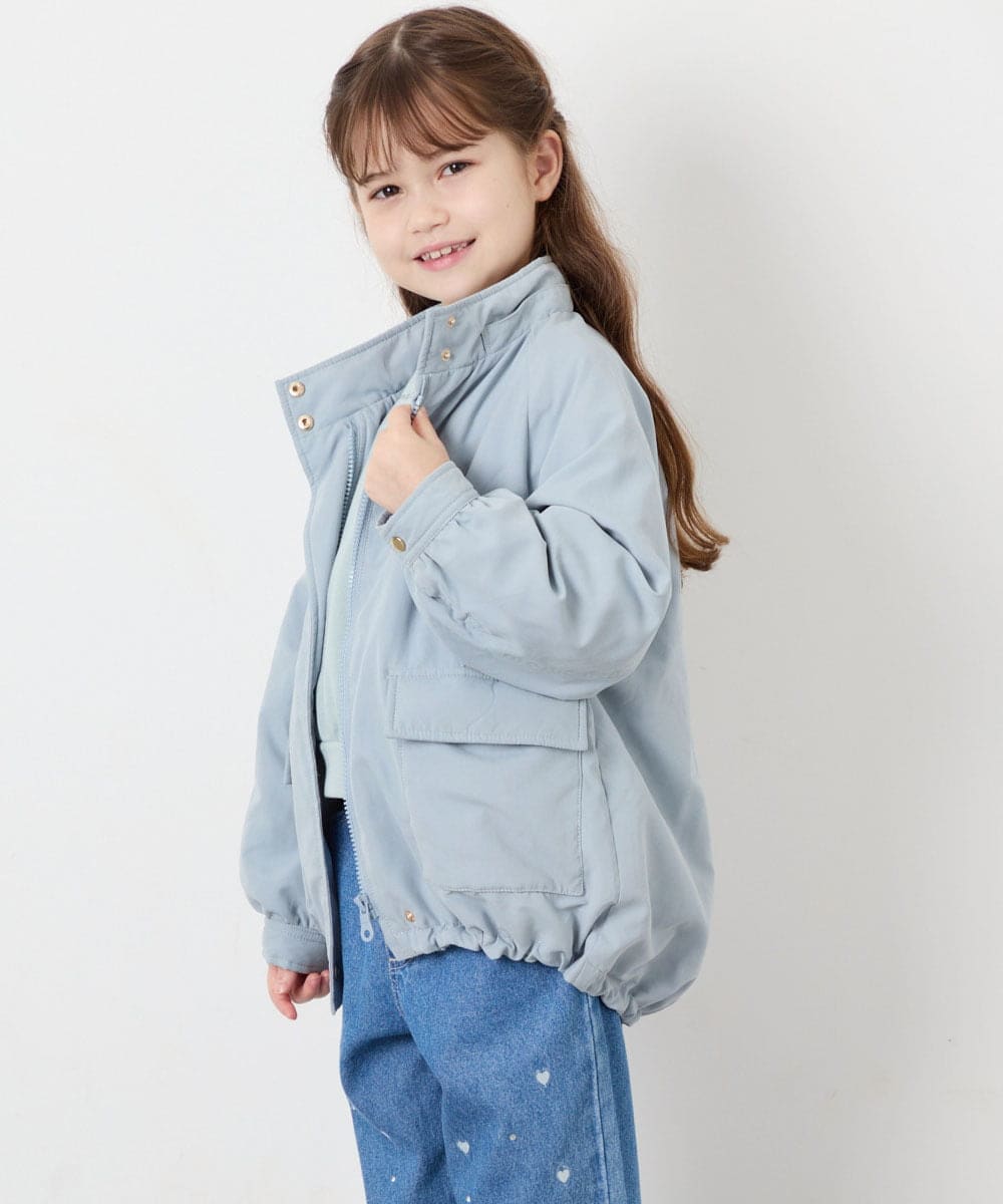 KJJAG45069 a.v.v KIDS(アー・ヴェ・ヴェ) [120-160]【手洗い可/フード取り外し可】裏ボアブルゾン ライトブルー