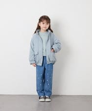 KJJAG45069 a.v.v KIDS(アー・ヴェ・ヴェ) [120-160]【手洗い可/フード取り外し可】裏ボアブルゾン ライトブルー