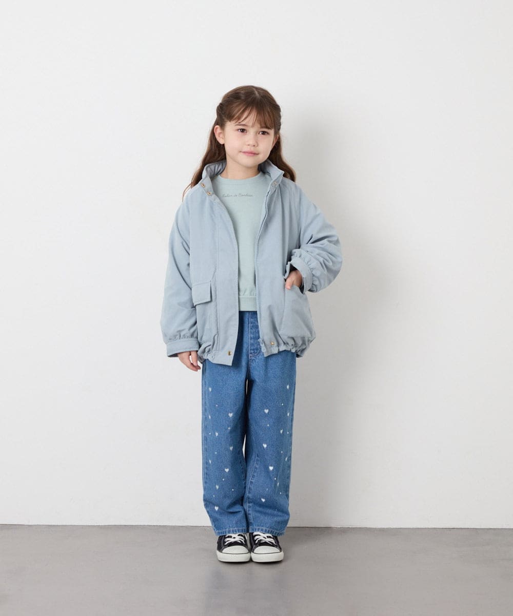 KJJAG45069 a.v.v KIDS(アー・ヴェ・ヴェ) [120-160]【手洗い可/フード取り外し可】裏ボアブルゾン ライトブルー