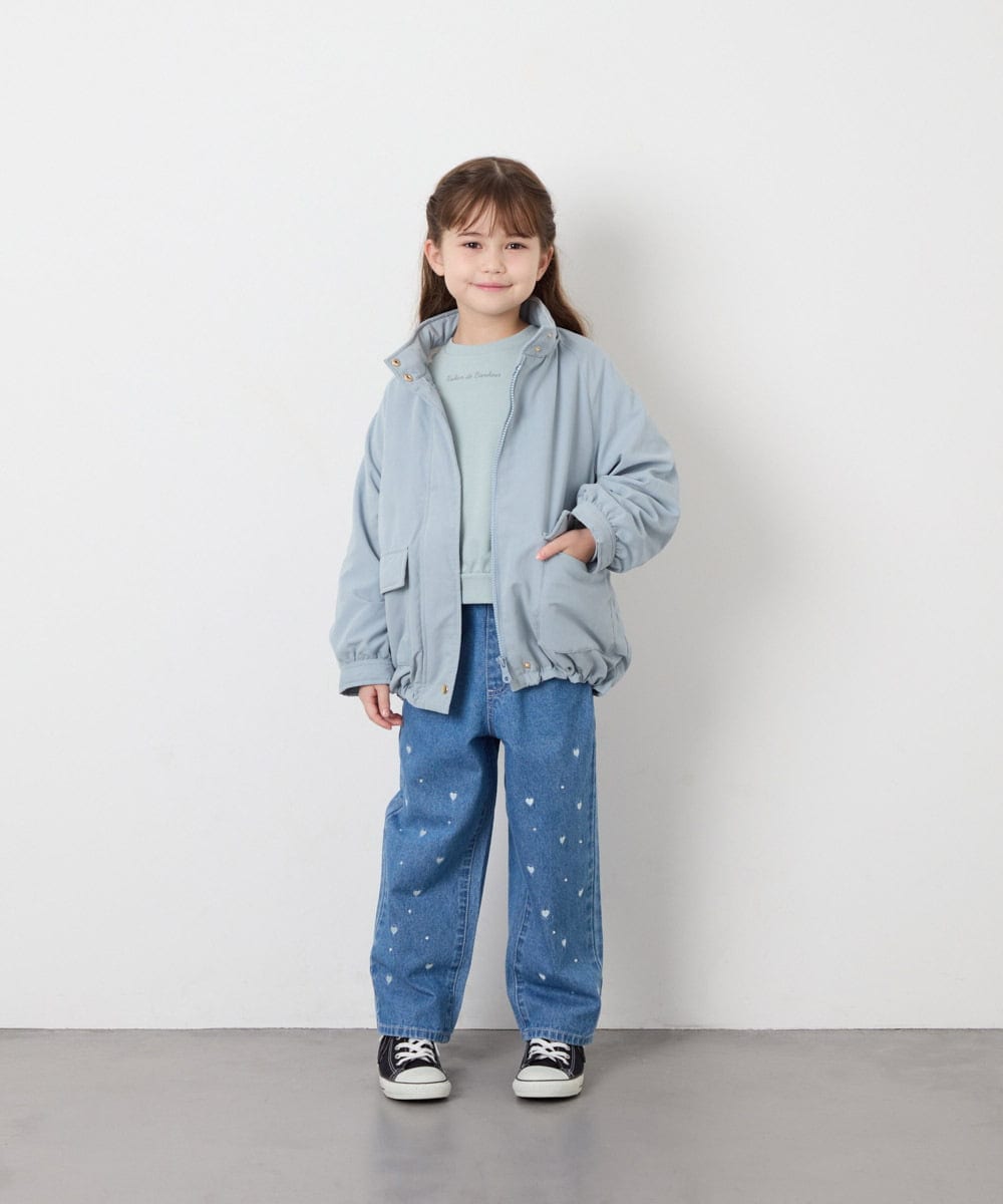 KJJAG45069 a.v.v KIDS(アー・ヴェ・ヴェ) [120-160]【手洗い可/フード取り外し可】裏ボアブルゾン ライトブルー