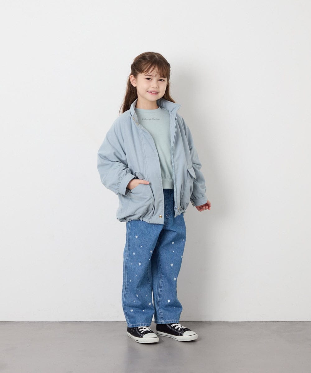 KJJAG45069 a.v.v KIDS(アー・ヴェ・ヴェ) [120-160]【手洗い可/フード取り外し可】裏ボアブルゾン ライトブルー