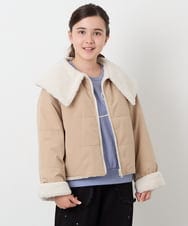 KJJAG46079 a.v.v KIDS(アー・ヴェ・ヴェ) [130-160]【洗える】リバーシブルジャケット ベージュ