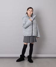 KJJAG47069 a.v.v KIDS(アー・ヴェ・ヴェ) [120-160]【洗える/フード取り外し可】中綿ミドルジャケット アイボリー（ギンガムチェック）