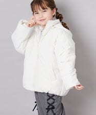 KJJAG47069 a.v.v KIDS(アー・ヴェ・ヴェ) [120-160]【洗える/フード取り外し可】中綿ミドルジャケット ホワイト