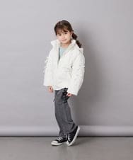 KJJAG47069 a.v.v KIDS(アー・ヴェ・ヴェ) [120-160]【洗える/フード取り外し可】中綿ミドルジャケット ホワイト