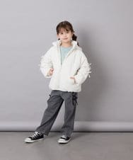 KJJAG47069 a.v.v KIDS(アー・ヴェ・ヴェ) [120-160]【洗える/フード取り外し可】中綿ミドルジャケット ホワイト