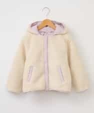 KJJAL01074 a.v.v KIDS(アー・ヴェ・ヴェ) [160]【洗える】リバーシブルボアジャケット[WEB限定サイズ] アイボリー