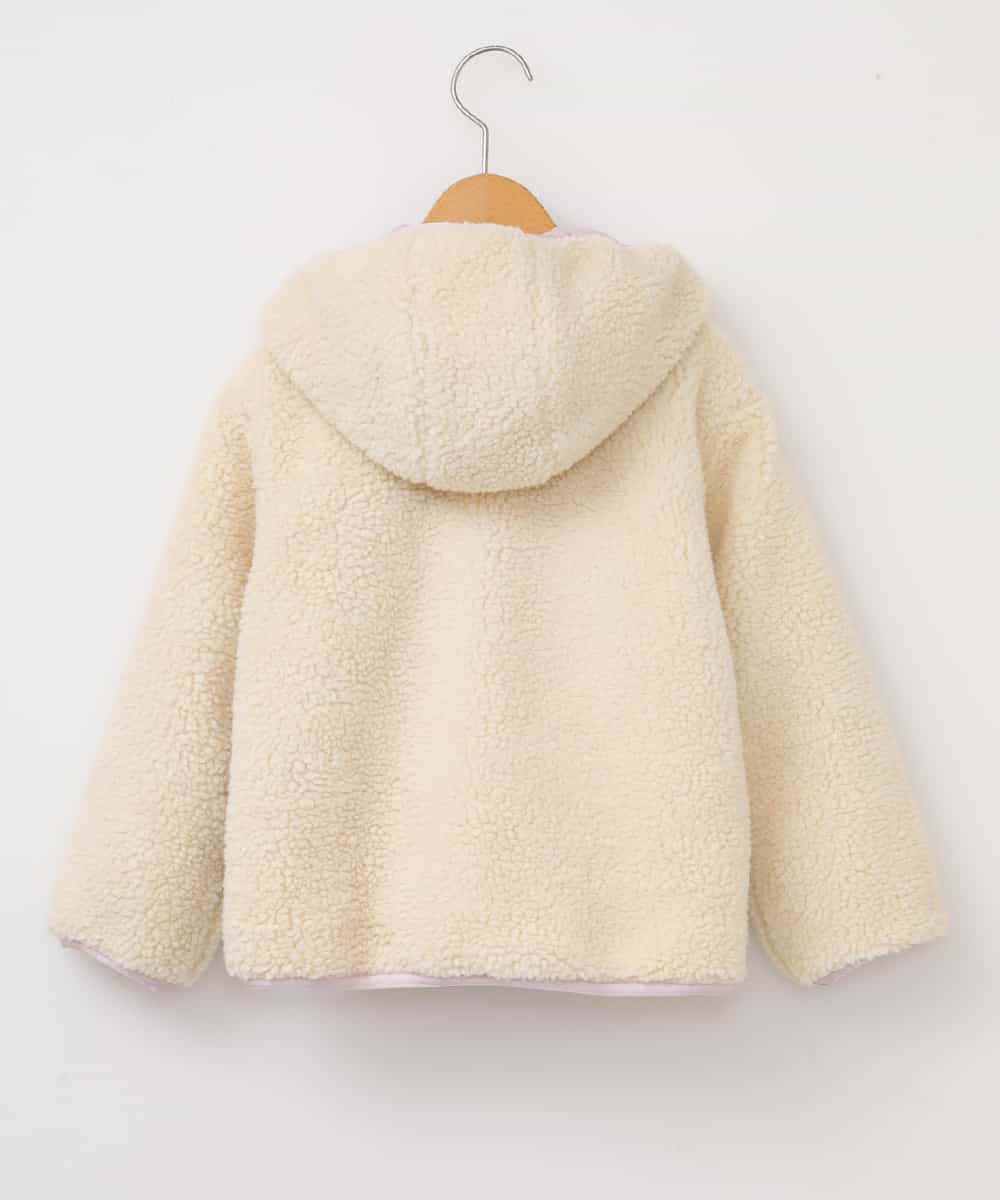 KJJAL01074 a.v.v KIDS(アー・ヴェ・ヴェ) [160]【洗える】リバーシブルボアジャケット[WEB限定サイズ] アイボリー