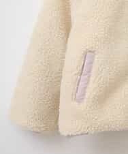 KJJAL01074 a.v.v KIDS(アー・ヴェ・ヴェ) [160]【洗える】リバーシブルボアジャケット[WEB限定サイズ] アイボリー