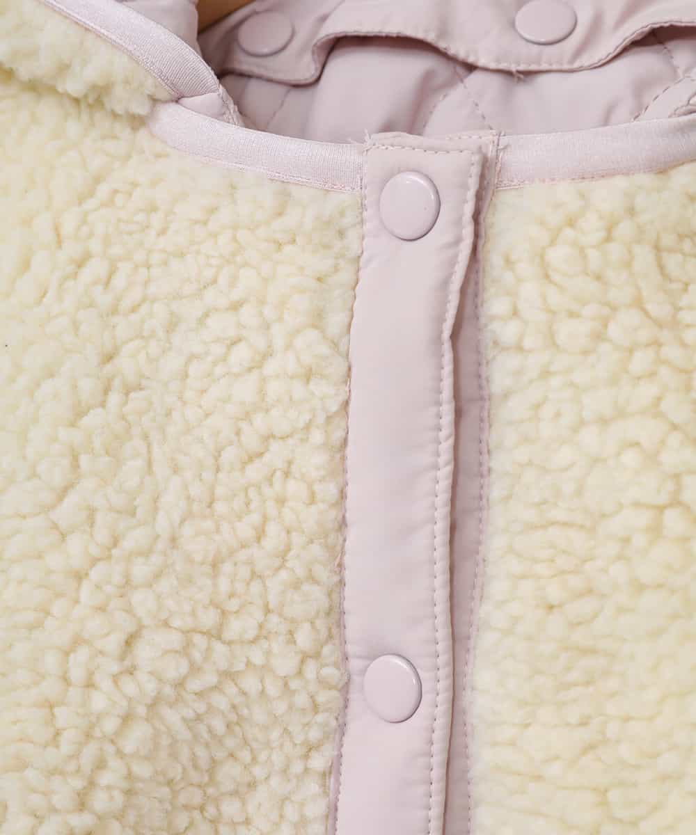 KJJAL01074 a.v.v KIDS(アー・ヴェ・ヴェ) [160]【洗える】リバーシブルボアジャケット[WEB限定サイズ] アイボリー