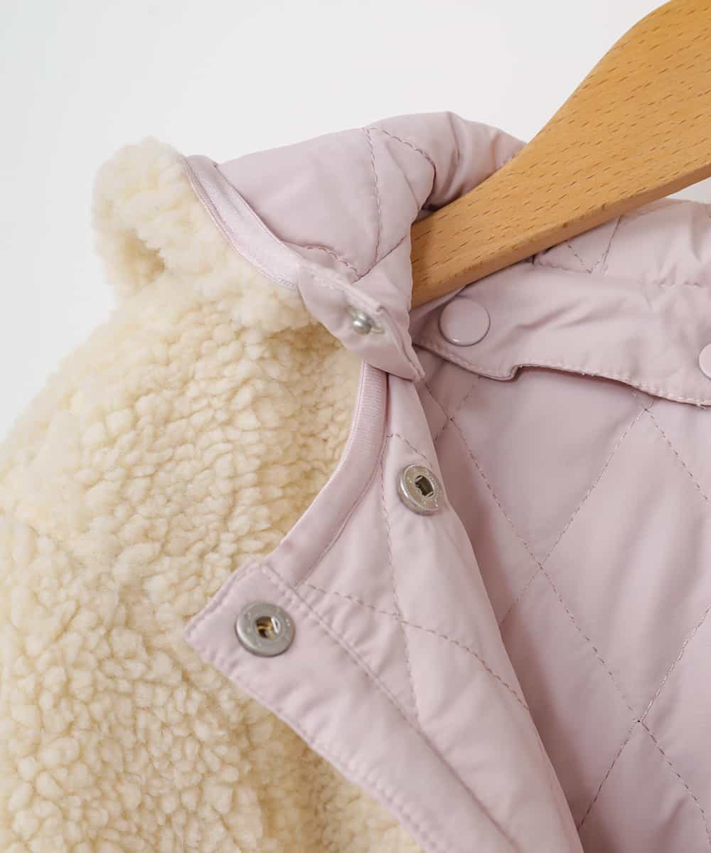 KJJAL01074 a.v.v KIDS(アー・ヴェ・ヴェ) [160]【洗える】リバーシブルボアジャケット[WEB限定サイズ] アイボリー