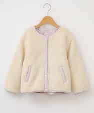 KJJAL01074 a.v.v KIDS(アー・ヴェ・ヴェ) [160]【洗える】リバーシブルボアジャケット[WEB限定サイズ] アイボリー