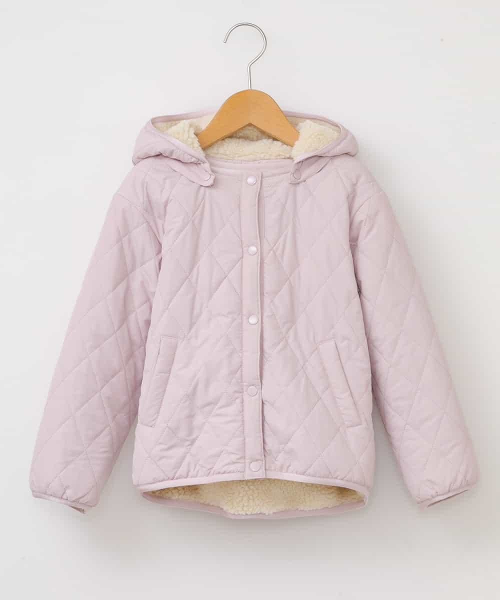 KJJAL01074 a.v.v KIDS(アー・ヴェ・ヴェ) [160]【洗える】リバーシブルボアジャケット[WEB限定サイズ] アイボリー