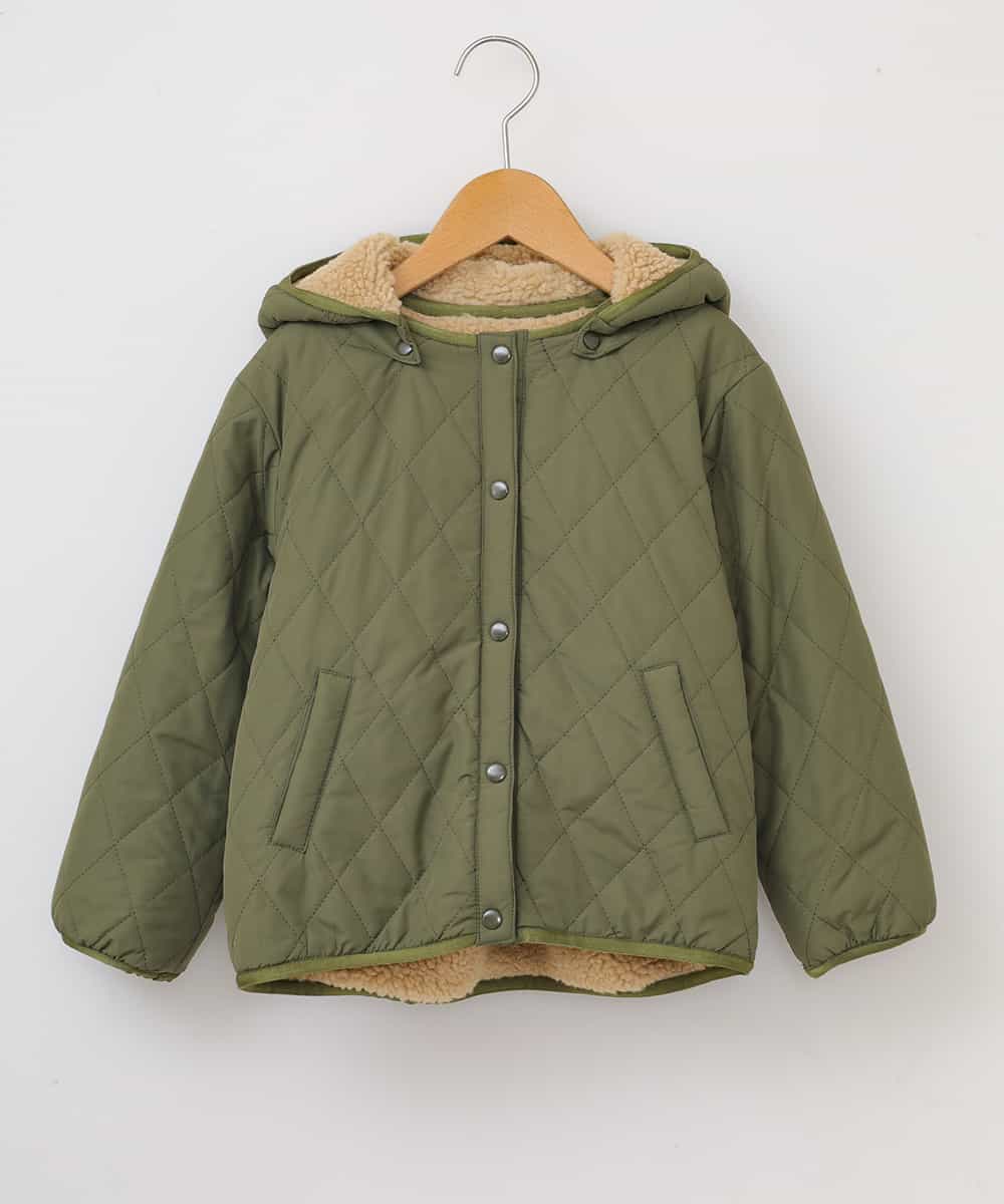 KJJAL01074 a.v.v KIDS(アー・ヴェ・ヴェ) [160]【洗える】リバーシブルボアジャケット[WEB限定サイズ] アイボリー